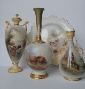 Collection of Stinton decorated Worcester porcelain